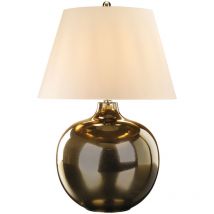 Elstead - Ottoman Lampe de table avec abat-jour rond conique, bronze métallique, abat-jour ivoire
