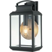 Quoizel - Elstead Byron Outdoor Wall Lantern Graphite with Pewter Reflector, IP44