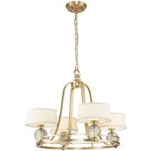 Elstead Quoizel Gotham Multi Arm Chandelier with Shades Brushed Brass