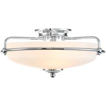 Quoizel - Elstead Griffin Bowl Semi Flush Ceiling Light Polished Chrome