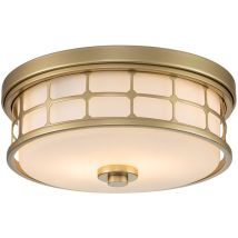 Elstead Quoizel Guardian Plafonnier Cylindrique Laiton Naturel Peint, Ip44