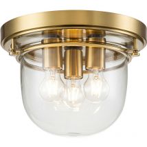 Quoizel - Elstead Whistling Bowl Semi Flush Ceiling Light Brushed Brass, IP44