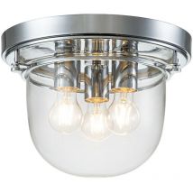 Elstead Quoizel Whistling Bowl Semi Flush Ceiling Light Polished Chrome, IP44