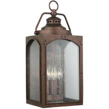 Randhurst Outdoor 3 Licht Große Wandlaterne, Kupferoxid, IP44, E14 - Elstead