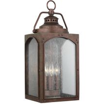 Randhurst Outdoor 3 Licht Große Wandlaterne, Kupferoxid, IP44, E14 - Elstead