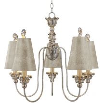 Lampadario Contemporaneo Remi Acciaio Oro 5 Luci E27