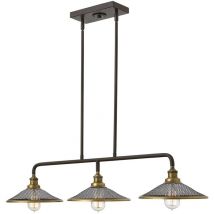 Elstead - Lampadario Vintage Rigby Acciaio Bronzo Buckeye 3 Luci E27