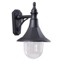 Shannon - Lanterna da parete 1 luce per esterno in policarbonato nero IP44, attacco E27 - Elstead