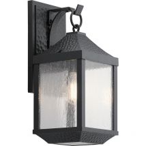 Springfield Outdoor 1 Leichte mittlere Wandlaterne, Distressed Black, IP44, E27 - Elstead