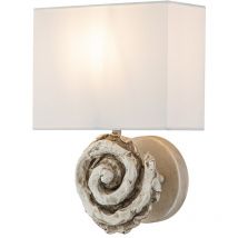 Flambeau - Elstead Swirl Applique avec abat-jour, blanc os
