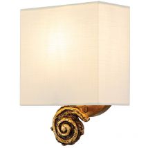 Flambeau - Elstead Swirl Applique avec abat-jour, feuille d'or