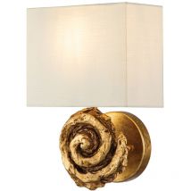 Flambeau - Elstead Swirl Applique avec abat-jour, feuille d'or