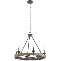 Taulbee - Lampadario a 6 luci finitura zinco, attacco E14 - Elstead