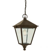 Norlys - Elstead Turin - 1 Light Chain Pendant Lantern - Black, Gold IP54