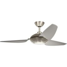 Elstead Voya Ventilateur De Plafond 152 Cm Avec Lumière Led Variable 3000 K, Acier Inoxydable Brossé, Télécommande