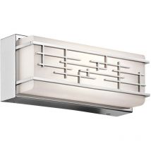 Wandleuchte Badezimmerlampe Flurleuchte led Wandlampe chrom Opalglas l 30,9 cm