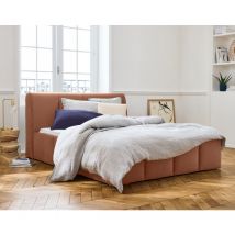 Elysia - lit coffre - 140x190 - en velours - sommier inclus - rose