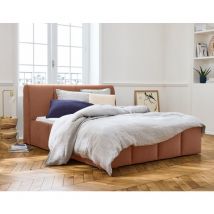 Elysia - lit coffre - 180x200 - en velours - sommier inclus - rose