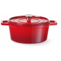 Hendi - Emaillierter Gusseisentopf, 3,7L, Rot, 317x240x(H)105mm