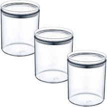 Lot 3 Récipients ronds hermétiques pour aliments Ø10.5x13cm 7house