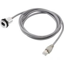 Tru Components - Embase RJ45 femelle RJ45-01 1408770 RJ45 embase femelle, mâle, droit Pôle: 8P8C argent 1 pc(s)