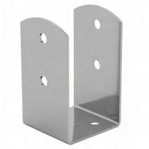 Fixtout - Embase pied de poteau en u zinguée à visser - Pour poteau rectangulaire - 71 x 78 x 120 x 2,5 mm