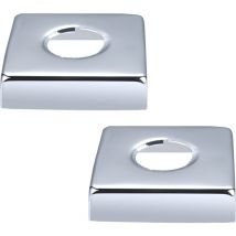 Noyon&thiebault - 2 Rosetas cuadradas para grifería 60x60 milímetros - 3/4 - Altura 15 milímetros