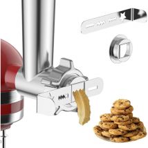 Embout à biscuits en acier inoxydable avec 4 formes pour Kitchenaid hachoirs, embout à biscuits avec anneau de liaison pour Bosch hachoirs, parfait