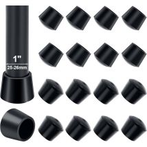 Chair Leg Caps, 16pcs 25-26mm Rubber Chair Leg Caps Chair Rubber Cap 25mm Inner Diameter, for Protecting Table Legs Preventing Floor Scratches, Black