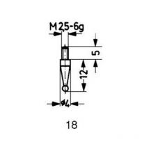 Embout de mesure, en carbure, Modèle : sphérique, 1 mm de ø