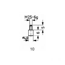 Embout de mesure, en carbure, Modèle : plane, 4,8 mm de ø