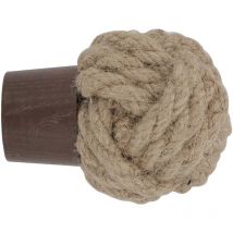 Embout de tringle en corde et frêne à visser D28