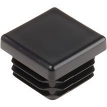 Embout de tube carre Noir, Profilé de 25.4mm ( Prix pour Sachet de 100 )