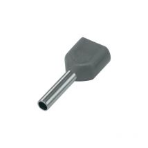 Embout double d'extrémité de câble Tru Components TE25-10GY 1091314 1 x 2.50 MM² x 10 mm partiellement isolé gris 100 pc