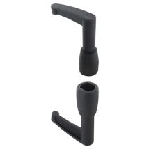 Embout long, Haut et Bas, Noir, Composite, pour Volet Battant