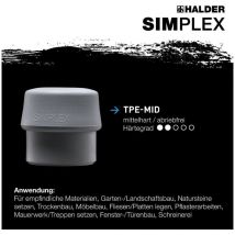 Erwin Halder Kg - halder 3203.060 - Bouche de rechange tpe dureté moyenne gris Simplex ø 60 mm