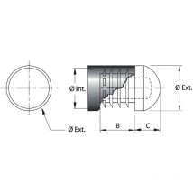 Embout intérieur rond plastique noir 45mm – 20-45 – Quincaillerie – Forme, Diamètre intérieur, Matières, Quantité par pack, Aspect du sol – Fortaps