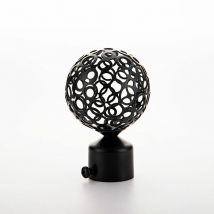 Embout tringle à rideaux Extrémités de Treillis Cage Rideau Embouts Décoratifs Pôle Fin Fenêtre (2 pieces,28mm), Noir