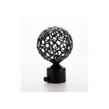 Embout tringle à rideaux Extrémités de Treillis Cage Rideau Embouts Décoratifs Pôle Fin Fenêtre (2 pieces,28mm), Noir