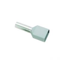Embouts à Douille twin Longueur 12 mm Gris Preisolees pour 2 Câbles 0,75 mmq