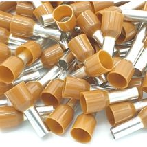 Embouts à sertir 100pcs 10mm brun – Section câble pour borne – Fixation raccord – PEPTE