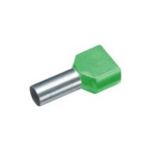 Embout de câblage double pour fil souple de 1,5 à 50mm² - Section / Couleur - Double embout Vert - 6mm² - Sachet de 100