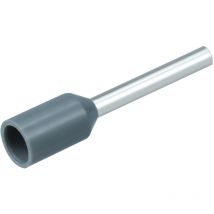 Embouts de câblage pour fil souple section 0,75mm² - Gris - Collerette isolante - Sachet de 1000 pièces
