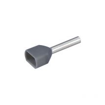 Embouts de Câble Double Sortie 2x0.75mm² Gris - Lot de 100 unités