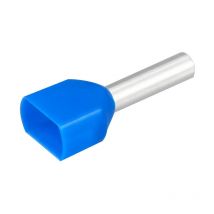 Embouts de Câble Double Sortie 2x2.5mm² Bleu - Lot de 100 unités