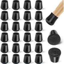 Embouts de pieds de chaise, lot de 24, protections de pieds de chaise en silicone avec coussinets en feutre, évite les rayures sur le sol, réduit le