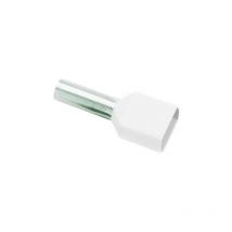 Embouts à Douille twin Blanc Preisolees pour 2 Câbles 0,50 mmq