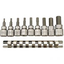Embouts sur douilles (af) Hex sur rail 3/8 10 pcs Teng Tools M3812