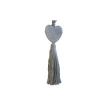 Cosy - Embrasse rideau textile pompon coeur Coloris - Gris