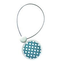 Secodir – Embrasse de rideau aimantée ronde incurvée – Ø 70 mm – Longueur câble 350 mm – Coloris Bleu